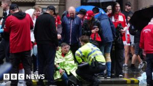 ‘It missed us by inches’: Witnesses describe car driving into crowd at Liverpool title parade